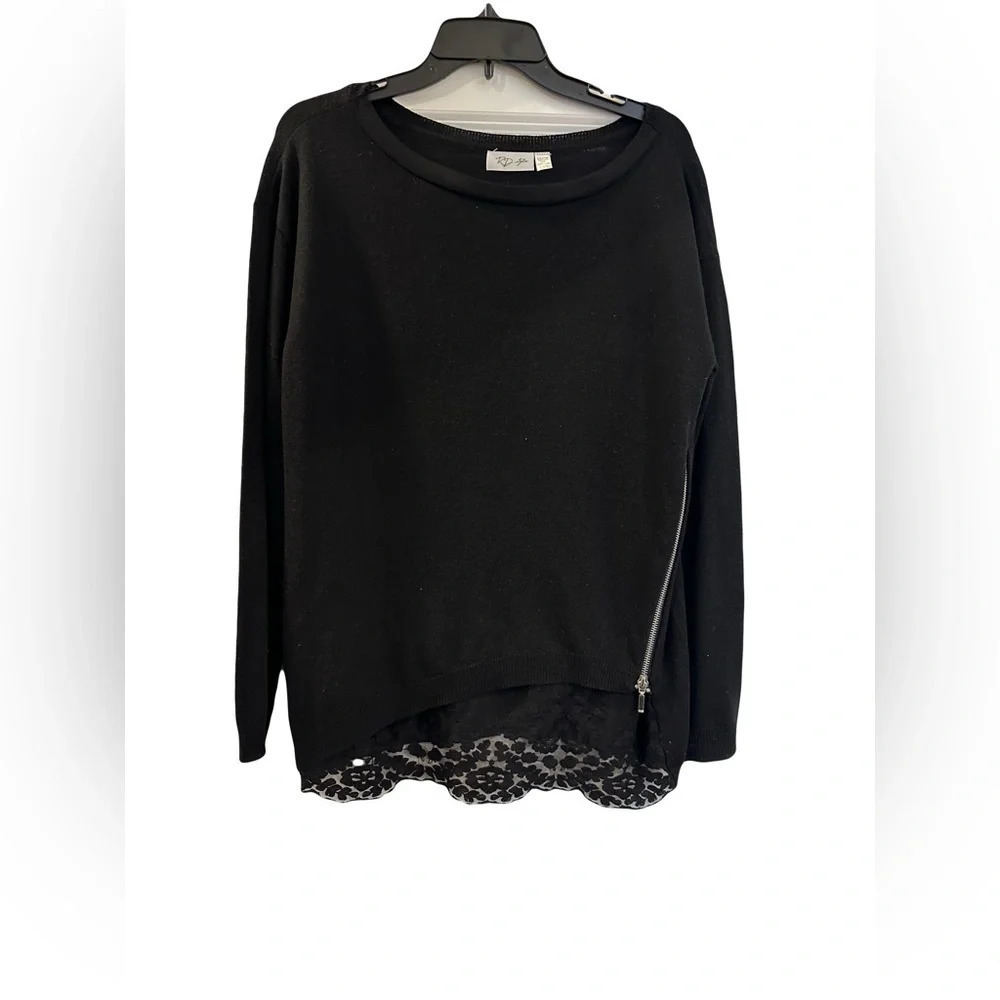 RD Style Tonie Lace Side Zip Pullover, Large